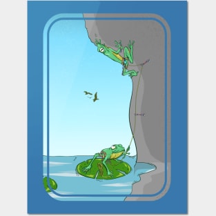 Frogs Rock Climbing Posters and Art